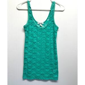 Y2K Aeropostale Teal Lace Sheer Tank Top Small Fairygrunge Coquette